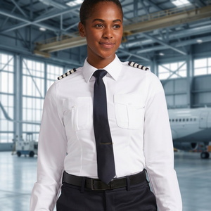 Camisa de Piloto de Línea Aérea Unisex de Manga Larga, Uniforme de Alta Calidad con Cuello Polo, Colores Personalizables, Logotipo, Fabricante de Bangladesh - Product Image 3