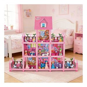 Modèle de maison miniature décorative avec meubles, éclairage, fenêtres, portes, décoration créative pour chambre, cadeau pour enfants - Product Image 1