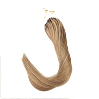 Double Dessiné Bonne Qualité Prébondée Remy Vierge Cheveux Humains Micro Boucle Anneau Extensions De Cheveux