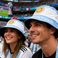 Chapeau Bob de Pêcheur pour Fans de Football Mondial 2026 – Drapeaux USA, Canada, Mexique