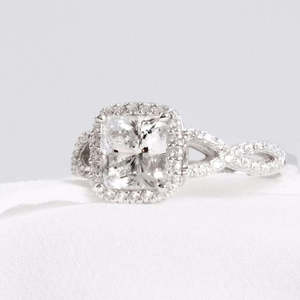 VOAINO VOAINO 14kホワイトゴールド結婚指輪プリンセスカットラボ成長ダイヤモンドリングCVD/HPHTアニバーサリーリング女性用 - Product Image 1