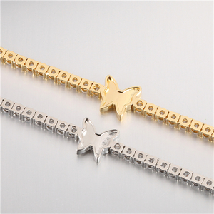 फैशन एकांटों के गहने लक्जरी 18k गोल्ड प्लेटेड समुद्र तट टेनिस ब्रेसलेट महिलाओं के लिए - Product Image 5