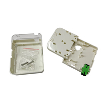 Caja de Terminación de Fibra Óptica Hongjing Blanca, 100% Material Nuevo, ABS, con Protección Transparente Contra el Polvo, Caja de Roseta Óptica