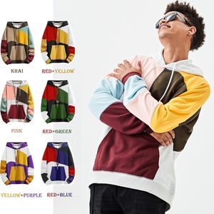 Sudadera con Capucha FOXA Color Block para Hombre, Sudadera de Punto con Parches y Bolsillo, Estilo Hip Hop, Unisex para Adultos - Product Image 6