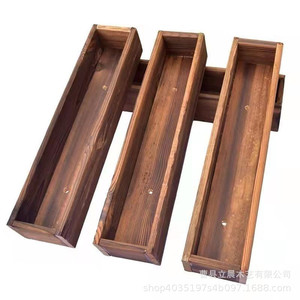 Rectangular Wooden <b>Succulent</b> Planter Natural Wood Color Desktop Or Floor Standing Minimalist Design Flower <b>Pot</b> - Product Image 5