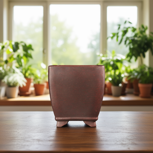 Purple Clay Bonsai <b>Pot</b> 10x11.5 Cm <b>With</b> Drain Hole For Indoor <b>Plants</b> - Product Image 3