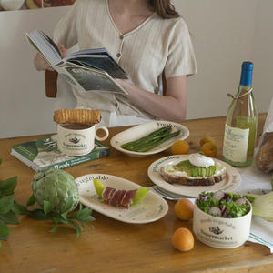 Plato <span class=keywords><strong>de</strong></span> cena Retro <span class=keywords><strong>de</strong></span> estilo francés, cuenco <span class=keywords><strong>de</strong></span> <span class=keywords><strong>sopa</strong></span> <span class=keywords><strong>de</strong></span> cerámica, plato <span class=keywords><strong>de</strong></span> postre para desayuno, plato ovalado <span class=keywords><strong>de</strong></span> porcelana, vajilla <span class=keywords><strong>de</strong></span> cerámica - Product Image 2