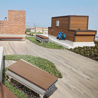 Planches de terrasse en composite WPC modernes, carrées, antidérapantes, co-extrudées, imperméables, pour extérieur, avec finition brossée