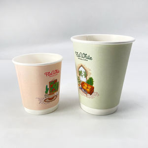 Vasos de papel de pared doble a base de plantas para cafeterías escolares 6/7/8/10/12/16oz perfecto para leche de jugo de agua tapa degradable desechable - Product Image 4