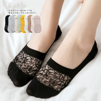 Chaussettes invisibles super basses pour femmes avec ventilation en maille avec poignée antidérapante au talon en gel