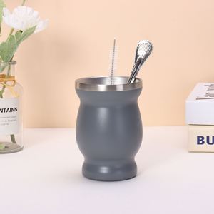 Heat Insulated Curved Stainless Steel Cup Three Matte Color Household Wine <b>Mug</b> - Product Image 3
