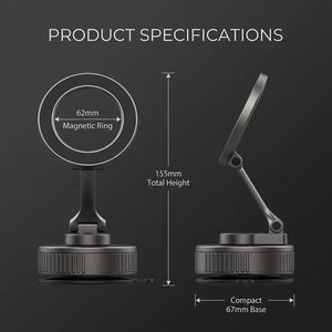 Durable Zinc Alloy Magnetic Phone Holder Vacuum Suction Base Mobile Phone Car Mount for Any Smooth Surface in the Car - Product Image 5