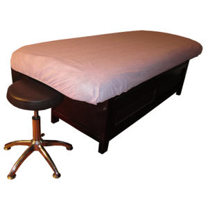 Feuilles de table de massage ajustées jetables élastiques blanches robustes Spa beauté couvre-lit imperméable Style uni - Product Image 1