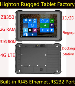 10 pouces Intel Cherry-Trail Z8350 Quad-core 2G Ram DDR 32G EMMC RJ45 et RS232 Port IP65 Rugged Windows Tablet 4G - Product Image 1