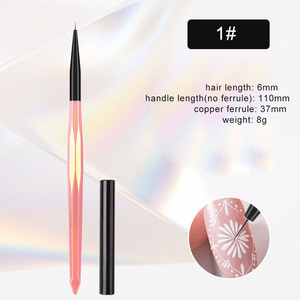 Pinceaux à ongles professionnels pour manucure, gel UV, liner, détails et peinture, pour salon de nail art, colorés et scintillants, 6mm 9mm 12mm 15mm 18mm - Product Image 6