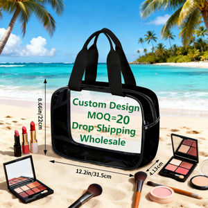 Sac cosmétique transparent en PVC personnalisé, motif Anthurium Tailflower, adapté aux hommes et aux femmes, impression à la demande, facile à transporter - Product Image 6