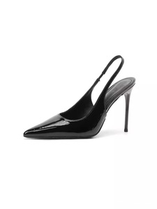 Zapatos de Oficina Patentados con Tacón Alto de PU para Mujer, Sandalias de Tacón de Aguja de 7 cm, Cierre Deslizante, Diseño Sólido, para Verano y Otoño - Product Image 2