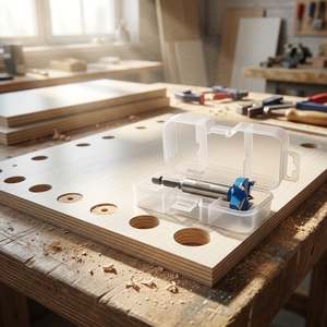 Woodworking 12-100mm Premium Industrial <b>Wood</b> Hole Saw Kit for Hinge/Lock Expansion & Deep <b>Drilling</b> on MDF/Plywood - Product Image 2