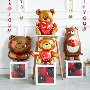Confezione Personalizzata <span class=keywords><strong>con</strong></span> Orsacchiotto e <span class=keywords><strong>Palloncini</strong></span> a Forma di Cuore in Foil per Proposte di Matrimonio, Decorazioni per Feste di San Valentino - Product Image 3