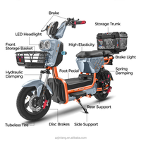 Vélo cargo électrique Monster pour livraison de repas, 60V 1000W, moteur avant à moyeu 3 vitesses, batterie intelligente en graphène, vélo électrique
