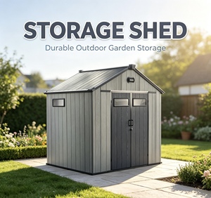 Caseta <span class=keywords><strong>de</strong></span> Almacenamiento para Jardín <span class=keywords><strong>de</strong></span> <span class=keywords><strong>Resina</strong></span> Resistente al Agua 6x4 8x6 10x8, Armario <span class=keywords><strong>de</strong></span> Almacenamiento <span class=keywords><strong>Exterior</strong></span> Ventilado con Cerradura para Jardín - Product Image 1