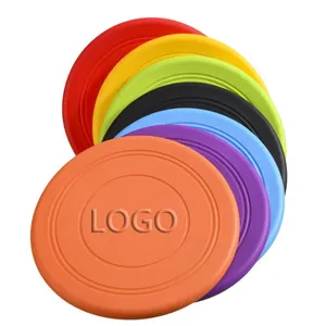 Con chó frisbeed biểu tượng tùy chỉnh Silicone cuối cùng mini nhựa frisbeed thể thao con chó đồ chơi frisbeed TPR Pet cắn đồ chơi