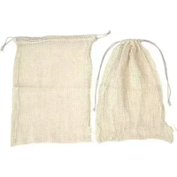 Sac en coton biologique réutilisable zéro déchet, sac en filet pour légumes