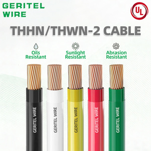 Cables Eléctricos Trenzados de 8, 10, <span class=keywords><strong>12</strong></span>, 14, 16 AWG THWN/THHN con Aislamiento de PVC y Nylon, Conductor de Cobre Sólido, Clasificación de 600V para Calefacción - Product Image 1