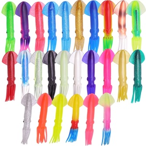 Señuelos de Pesca de Calamar de Plástico Suave de Alta Calidad, Señuelos Luminosos para Pesca de Pulpo, Señuelos para Pesca de Grandes Peces en Agua Salada, Colores Surtidos, Hoochies - Product Image 1
