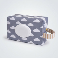 Sac de voyage réutilisable en polyester personnalisable pour lingettes humides, pochette de rangement pour couches de bébé avec trou d'accès pour lingettes, sac à mouchoirs pour bébé