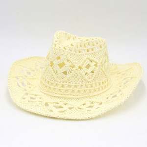 Wholesale Hollow Out Weave Pattern Straw Hat Beach Summer <b>Paper</b> Straw Cowboy Hat for Women Traveling <b>Sun</b> Shade - Product Image 3
