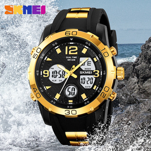 Skmei Digital Watch Men Rubber Strap 50M Water Resistant Dual Time Display Sport Wristwatch - Product Image 3