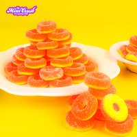 Assortiment de mélanges de fruits personnalisés Emballage de cadeaux Fruits à mâcher Caramel doux Aromatisé Cannelle Pêche Anneau Bonbons Gummy Saveur fruitée