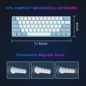 מצב כפול נייד wired led עם תאורה אחורית גיימר 60% מכאני מקלדת 61 מפתחות מיני אלחוטי משחקי מקלדת - Product Image 5