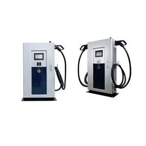 Fisher DC 40kw Double Gun Electric Cars Ev Fast Charging Station With Outdoor Advertisement Screen Ev Charger