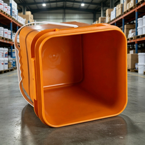 Square Plastic Pail with <b>Lid</b> & Handle Heavy Duty PP Square Bucket <b>for</b> <b>Paint</b> Coating Chemical Storage - Product Image 3