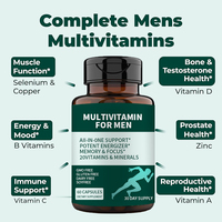 Multivitamines pour hommes Multiminéraux Vitamine C Supplément D E B12 Zinc Energy Capsules-Complément alimentaire