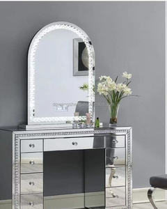Bord doré Miroir 2 Tiroirs Table - Product Image 2