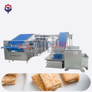 Kapsamlı otomatik operasyon yenilebilir makine üretim hattı üretim otomatik kraker bisküvi yapma küçük makine