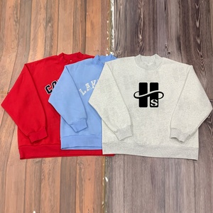 Factory Oem Cotton and Polyester Soft Fleece Printing Casual Wear <strong>Grey</strong> Oversized Boxy Fit Drop Shoulder Mock Neck <strong>Sweatshirt</strong> - Product Image 5