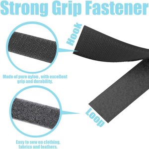 Ukuran kustom warna-warni hitam & putih 100% poliester merekat sendiri kuat kait dan pita pengencang <span class=keywords><strong>Loop</strong></span> untuk garmen tas sepatu - Product Image 5