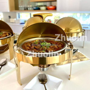 Equipo de Cocina para Hotel de 5 Estrellas, Calentador de Comida Buffet Moderno de Acero Inoxidable con Tapa Enrollable de 9L, Chafing Dish en Venta en Filipinas - Product Image 6