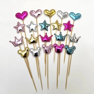 5 Piezas/Paquete <span class=keywords><strong>de</strong></span> Adornos para <span class=keywords><strong>Pastel</strong></span> con Forma <span class=keywords><strong>de</strong></span> Corazón, Estrella y Corona para Baby Shower, Decoración <span class=keywords><strong>de</strong></span> Bodas y Fiestas - Product Image 2