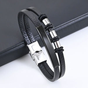 Pulsera de Acero Inoxidable Trenzada a Mano Multicapa Geométrica Unisex de Moda Europea y Americana, Informal/Deportiva, Marca SC - Product Image 6