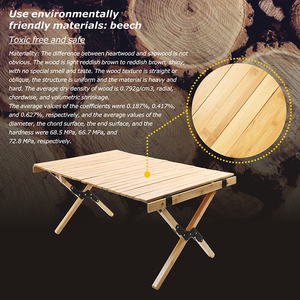 HOMFUL Configuration Simple Court Table De <span class=keywords><strong>Camping</strong></span> Table Pliante en <span class=keywords><strong>Bois</strong></span> pour la <span class=keywords><strong>plage</strong></span>, pique-nique, camp ou comme cadeau - Product Image 4