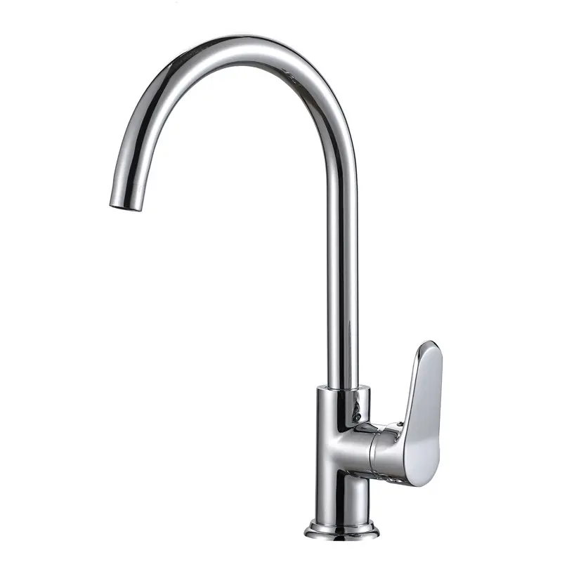 High Quality Sanitary Ware Stainless Steel Hot and Cold Single Handle Deck Mounted Sink Water Mixer Tap Kitchen Faucet