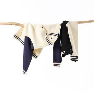 Wholesale Embroidered Custom Logo Baseball Loose Casual Varsity Sport Jersey Cotton <b>Jacket</b> <b>Black</b> White Baseball <b>Jacket</b> for <b>Men</b> - Product Image 5