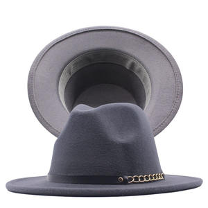 <span class=keywords><strong>Sombrero</strong></span> Fedora de Fieltro Rosa Intenso para <span class=keywords><strong>Mujer</strong></span>, Estilo Chic, Ala Ancha, Estilo <span class=keywords><strong>Borsalino</strong></span>, Panamá, Trilby, Jazz, con Cadena y Banda de Cuero - Product Image 4