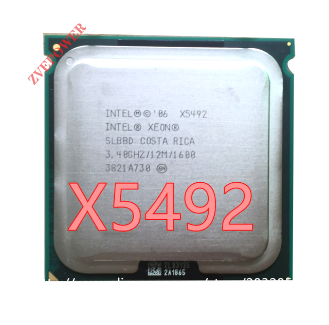 USED FOR Intel Xeon X5492 3.4GHz/12MB/1600MHz/Quad Core Server LGA 771 CPU/SLBBD(working 100% Free Shipping)