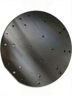 Plaque de montage circulaire en acier S50C usinée CNC sur mesure, plaque de base à bride multi-trous avec placage zinc noir trivalent